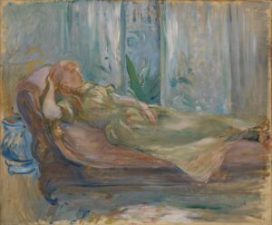 Morisot, Berthe. Jeune fille au divan [pintura]. Saint-Denis: Musee Leon Dierx, 1893.